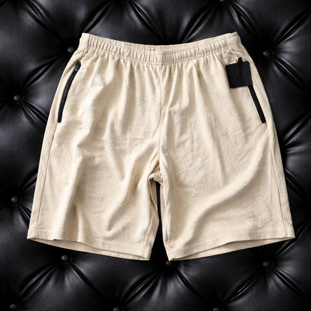 Ultra Performance Mens XL Tan Athletic Shorts Zipper Pockets Cotton Blend NWT